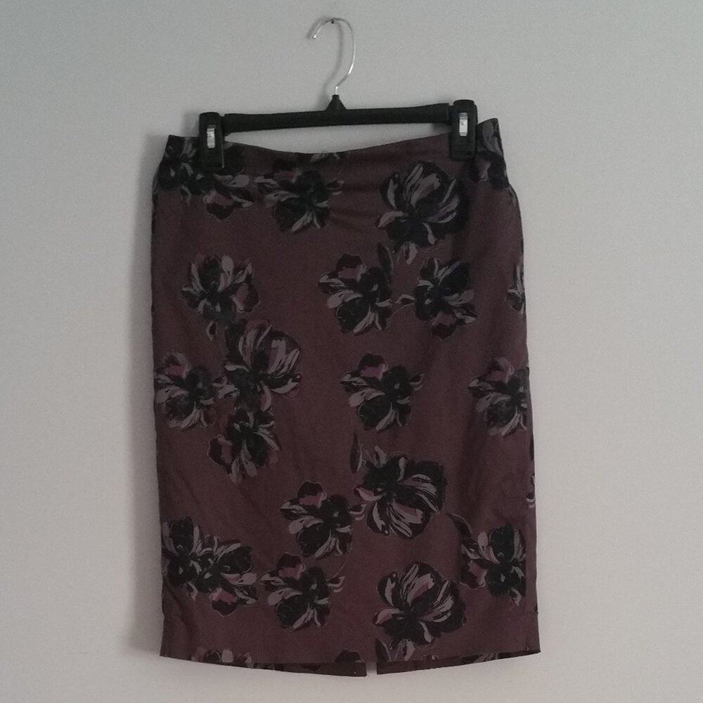 Ann Taylor Floral Print Straight Pencil Skirt Size 4